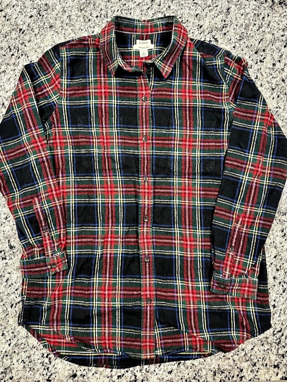 Large.Large.Bean Men's Plaid Button Down Shirt Size Large